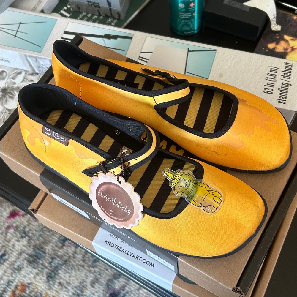 Chocolaticas Women’s Yellow Mary Jane Flats